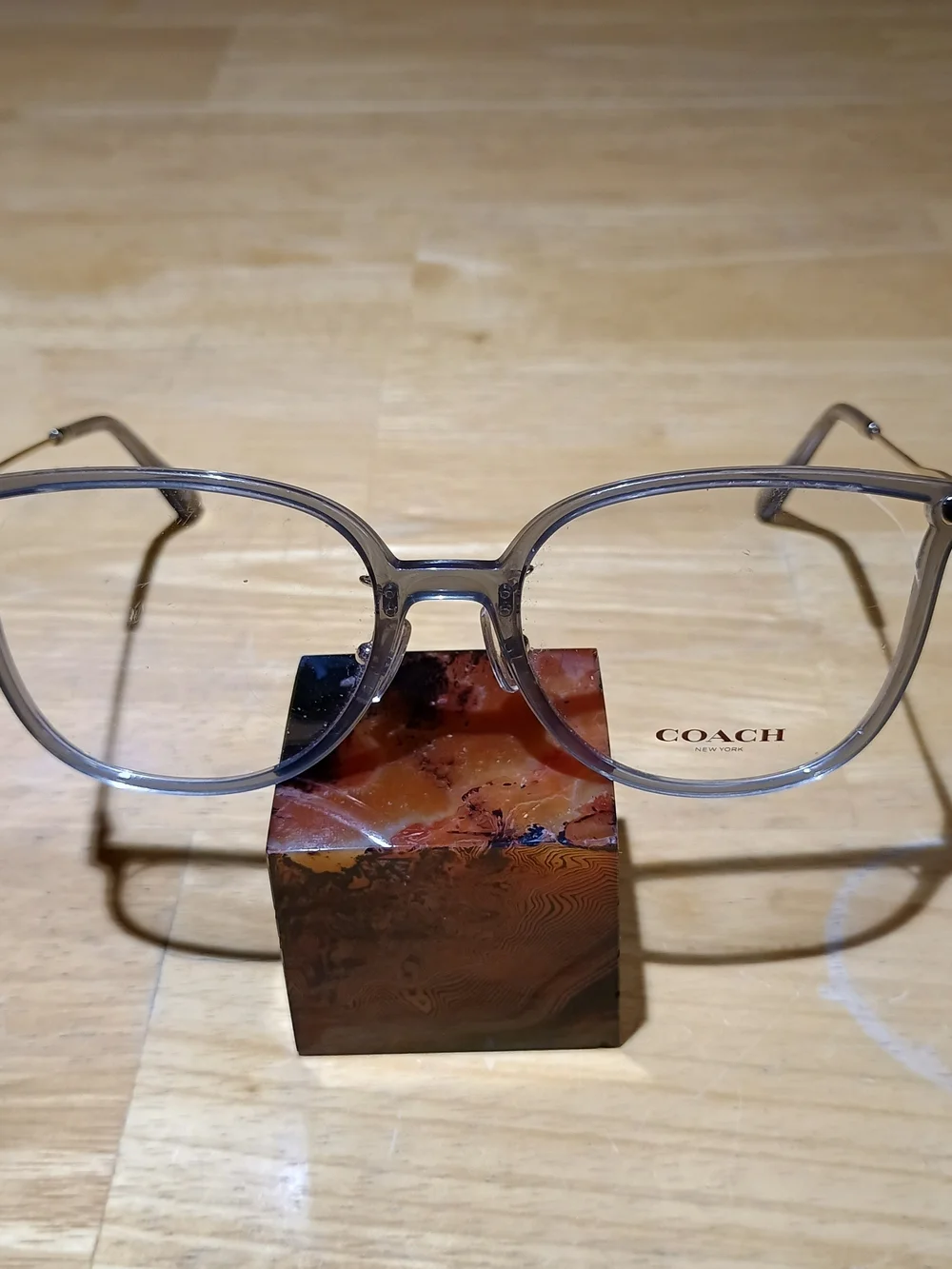 Coach HC6214D Clear Round Eyeglass Frames with Subtle Gray Tint